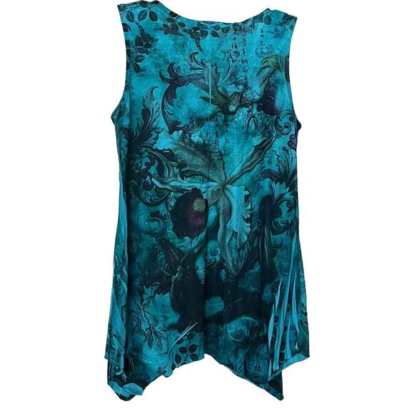 DRESSBARN ABOVE KNEE- MINI SLEEVELESS DRESS, WOMENS, M, BLUE TEAL GREEN PURPLE - Picture 5 of 10